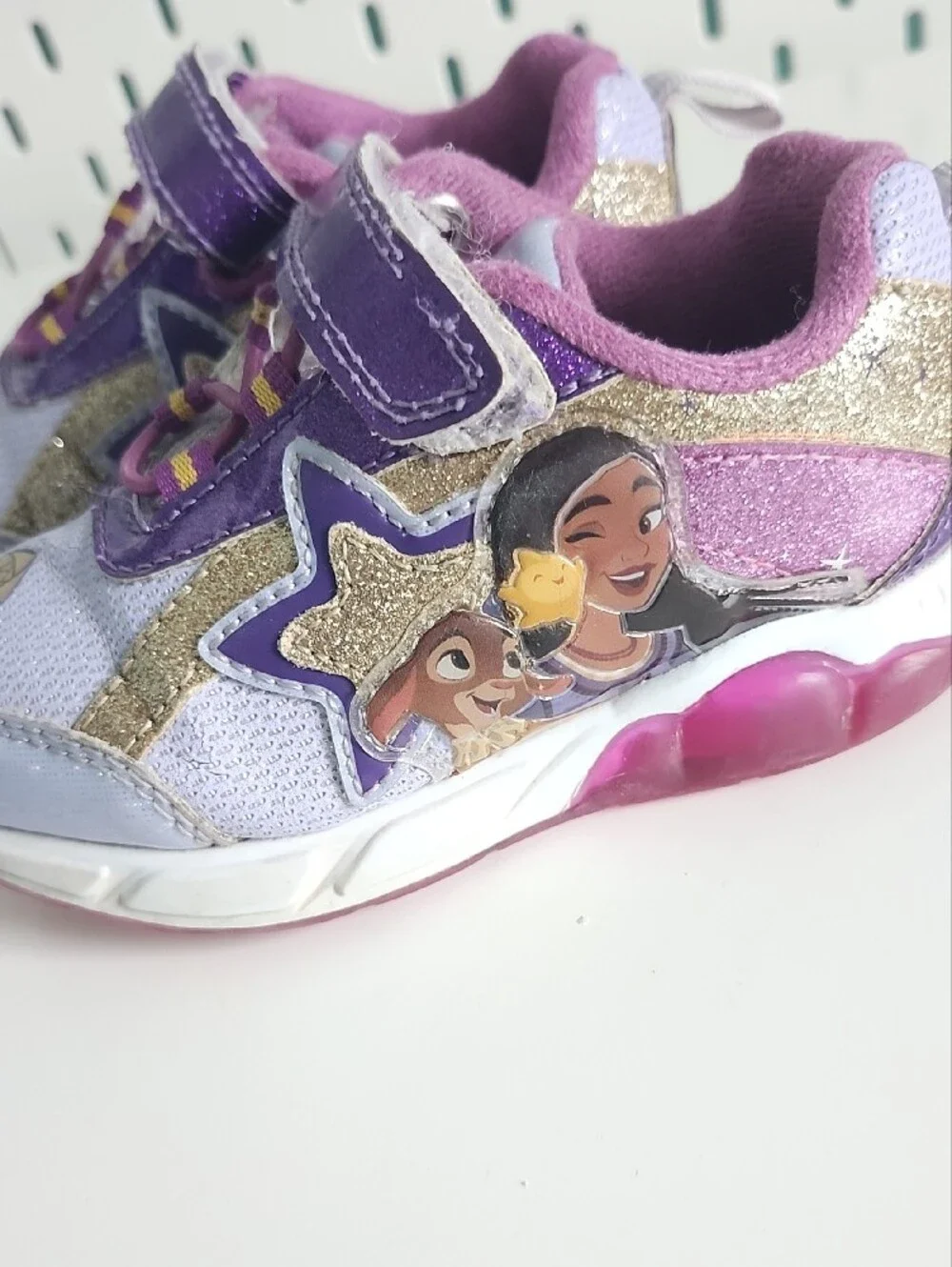 Girls' Glitter Purple & Light Blue Athletic Sneakers